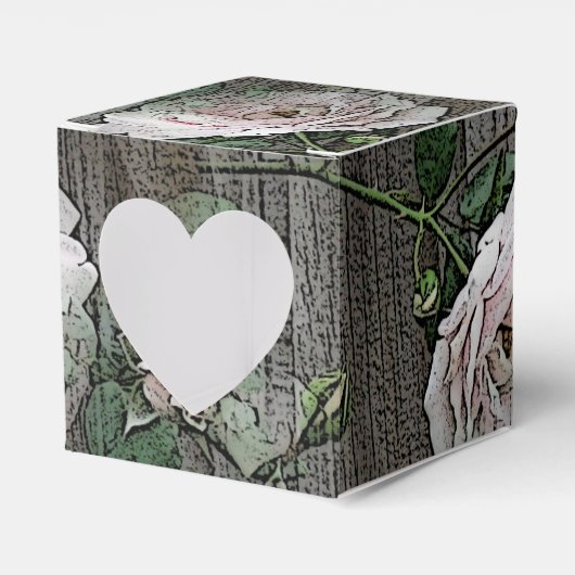 Rozen op hout bedankdoosjes (Voorkant Zijde)