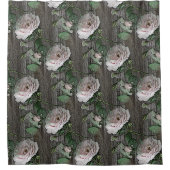 Rozen op hout douchegordijn (Voorkant)