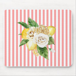 Rozen op koraalstrepen muismat