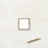  Rozen op lichtroze Floral Square Stickies Post-it® Notes (Op bureau)