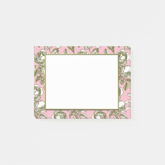  Rozen op lichtroze Floral Stickies Post-it® Notes (Voorkant)