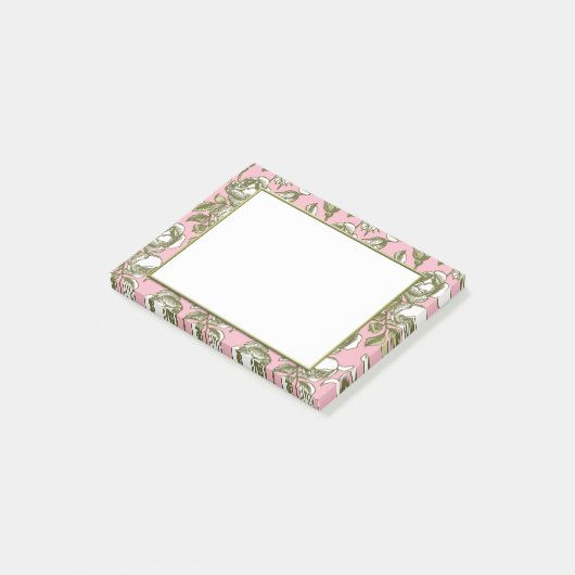 Rozen op lichtroze Floral Stickies Post-it® Notes (Schuin)