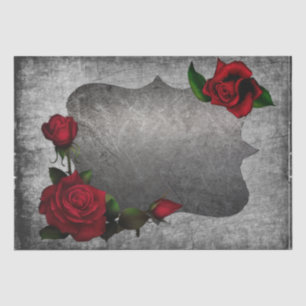 Rozen op papier met grijs grunge plaque deklaag