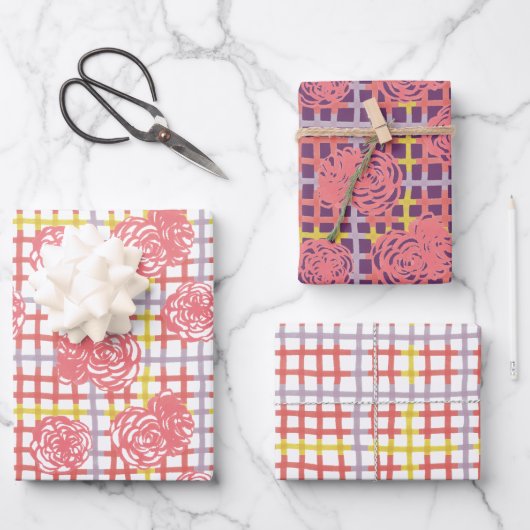 Rozen op patroonpatroon inpakpapier vel (Voorkant)