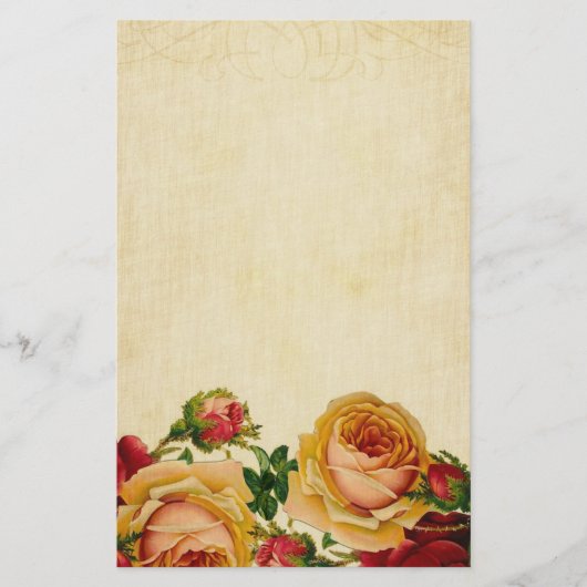 Rozen op perkament Briefpapier (Voorkant)