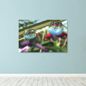 Rozen op Raindrops Canvas Print (Insitu (Houten vloer))