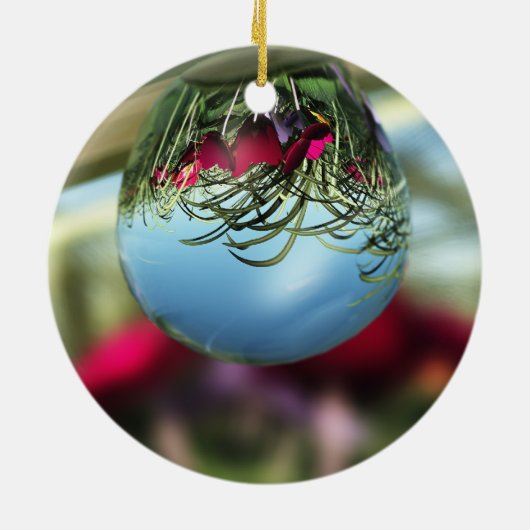 Rozen op Raindrops Ornament (Achterkant)