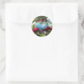 Rozen op regendruppels ronde sticker (Tas)