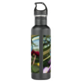 Rozen op regendruppels waterfles  (Achterkant)