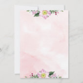 Rozen op roze achtergrond bruiloft kaart (Achterkant)