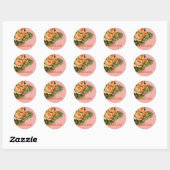 Rozen op roze achtergrond Stickers (Vel)