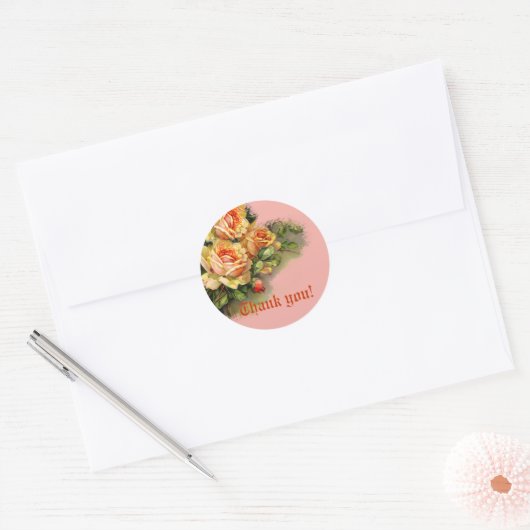 Rozen op roze achtergrond Stickers (Envelop)