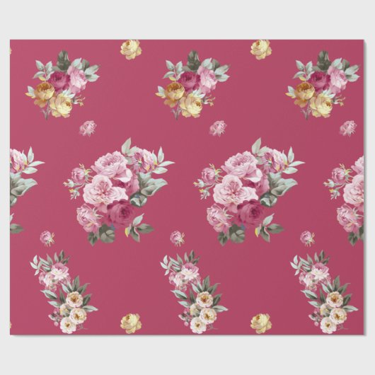  Rozen op roze Cadeaupapier (Vlak)