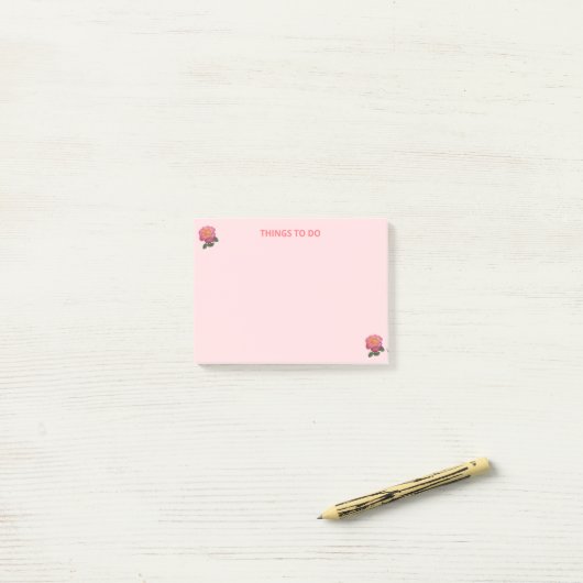 Rozen op roze dingen om te doen post-it® notes (Op bureau)