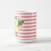 Rozen op roze strepen koffiemok (Center)