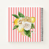 Rozen op roze strepen notitieboek (Achterkant)