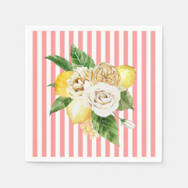 Rozen op roze strepen servet