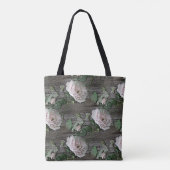 Rozen op verweerd hout tote bag (Achterkant)