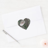 Rozen op weed hout hart sticker (Envelop)