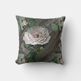 Rozen op weed hout kussen