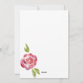 Rozen op witte en  bloemen en klassieke streep feestdagenkaart (Achterkant)