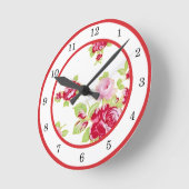 Rozen op witte wandklok (Hoek)