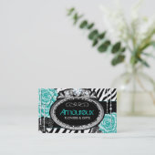 Rozen op Zebra Visitekaartjes (Staand voorkant)