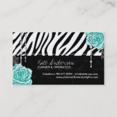 Rozen op Zebra Visitekaartjes (Achterkant)