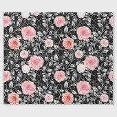 Rozen op zwart cadeaupapier (Vlak)