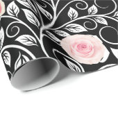 Rozen op zwart cadeaupapier (Rol Hoek)