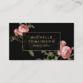  Rozen op zwart Visitekaartje (Voorkant)