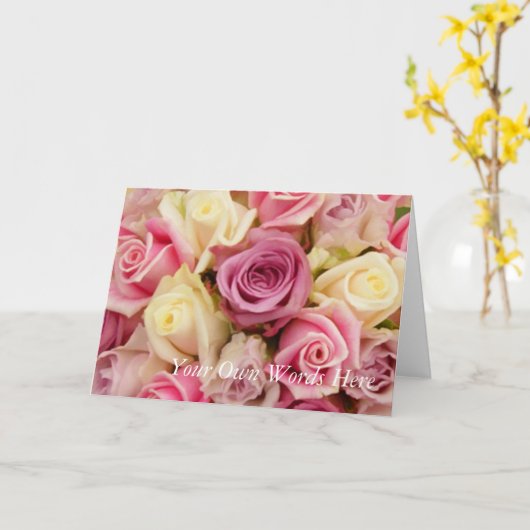 Rozen Opmerking Kaarten Sjabloon (Gele Bloem)