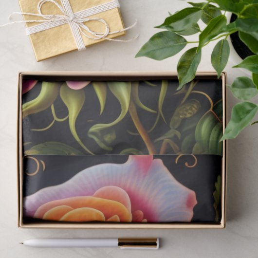 Rozen Oranje PInk Spray Illustratie Tissuepapier (Geschenk)