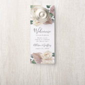 Rozen & Orchideeën Bruiloft Welkom & Niet storen Deurhanger (Op knop)