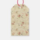  Rozen, oud patroon van noodlijdende stoffen Cadeaulabel (Achterkant)