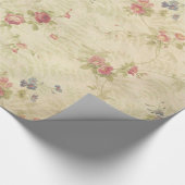 Rozen, oud patroon van noodlijdende stoffen Cadeaupapier (Hoek)