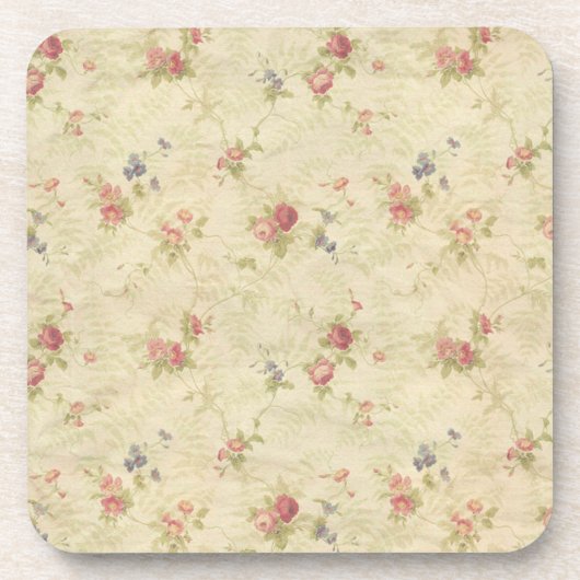  Rozen, oud patroon van noodlijdende stoffen Drankjes Onderzetter (Voorkant)