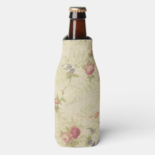  Rozen, oud patroon van noodlijdende stoffen Flesjeskoeler (Fles Voorkant)