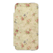  Rozen, oud patroon van noodlijdende stoffen Incipio iPhone Portemonnee Hoesje (Voorkant Agenda)