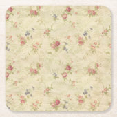  Rozen, oud patroon van noodlijdende stoffen Kartonnen Onderzetters (Voorkant)