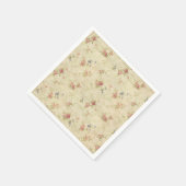 Rozen, oud patroon van noodlijdende stoffen Servetten (Hoek)