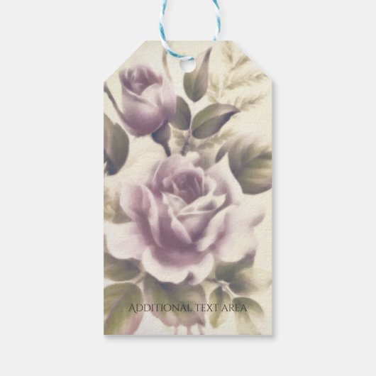 Rozen Oude Glamour Custom Party Favor Cadeaulabel (Achterkant)