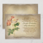 rozen Oudere huwelijksuitnodigingen Kaart (Voorkant / Achterkant)