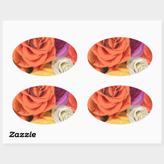 Rozen Ovale Sticker (Vel)