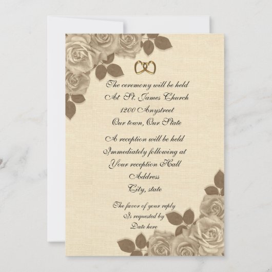 Rozen over het huwelijk kaart (Achterkant)