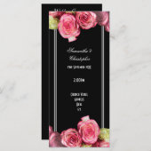 Rozen over het programma voor de bruiloft in de zw programmakaart (Voorkant / Achterkant)