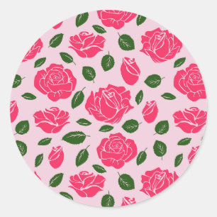 Rozen over ronde sticker