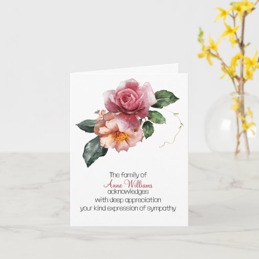  Rozen over witte sympathie Hartelijk dank Kaart (Gele Bloem)