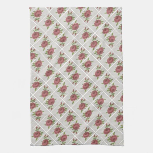 Rozen overal theedoek (Verticaal)
