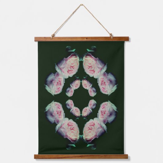 Rozen Paar Bloemen Abstract Hangend Wandkleed (Voorkant)